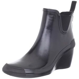 Cougar Event Rain Boot Black Wedge Heel